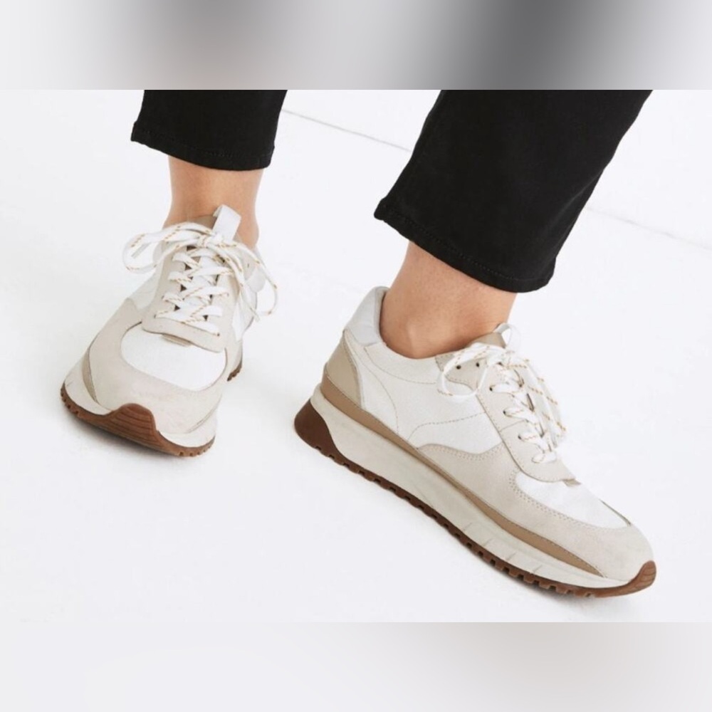 Madewell Kickoff Trainer Sneakers in Neutral Colorblock Leather Unisex W6.5, M 5 - Picture 11 of 11
